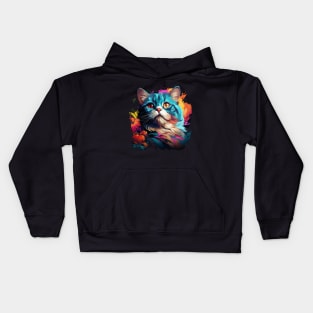 Exotic Shorthair Rainbow Kids Hoodie